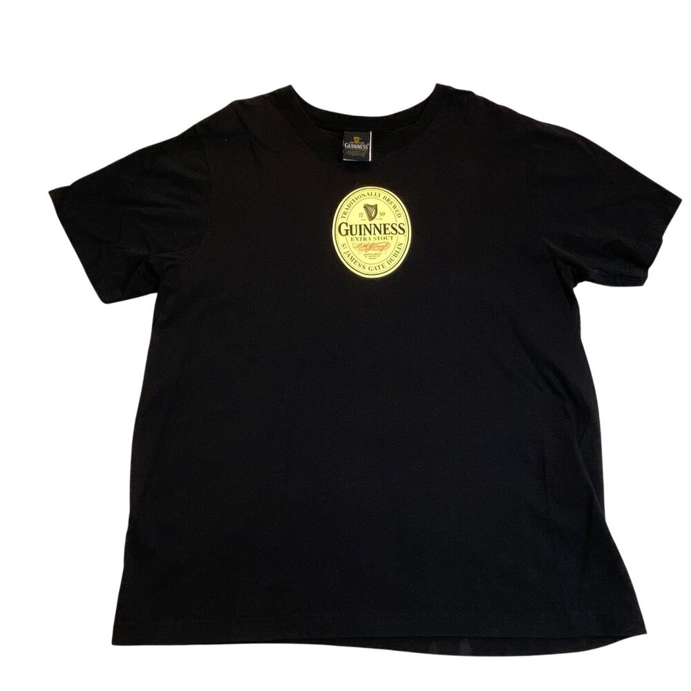 Guinness Men's T-Shirt Large Extra Stout Black Official Merchandise